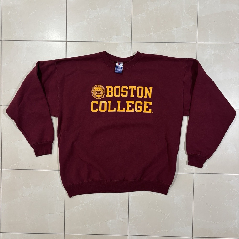 Vintage Boston College Sweatshirt Champion Blue Bar Men's L University 90s Y2K